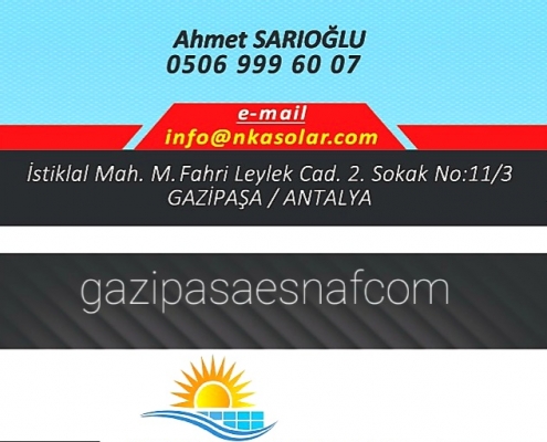 GAZİPAŞA GÜNEŞ PANELLERİ ENERJİ SİSTEMLERİ 6