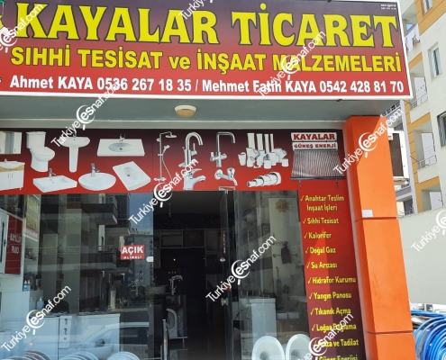 KAYALAR TICARET SIHHI TESISAT VE INSAAT MALZEMELERI